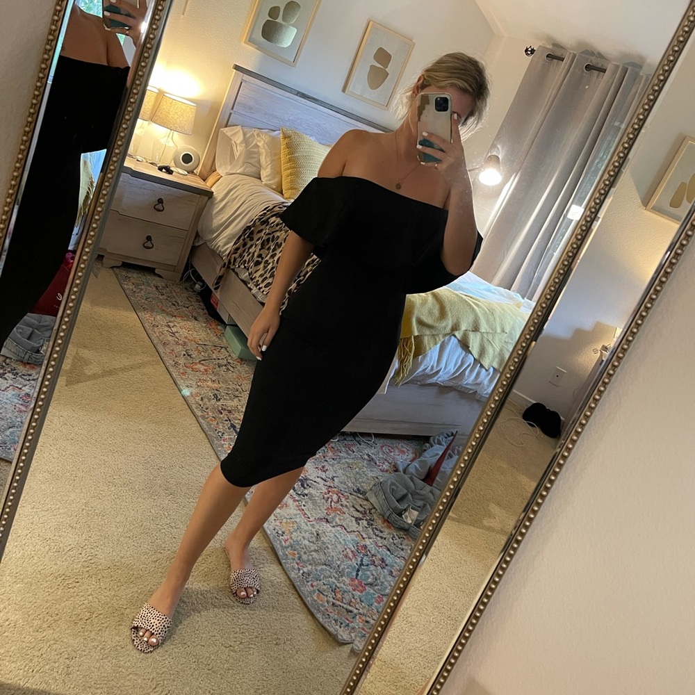 Black midi dress